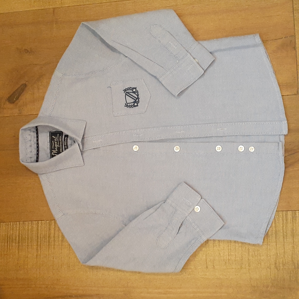 Mayoral Blue Long Sleeve Button Down Fits 5-6Y